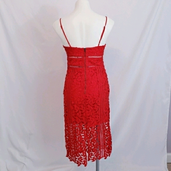 *Last Chance* NWT Bardot Roxy Lace Dress Red Party Cocktail Spaghetti Straps - Picture 4 of 12